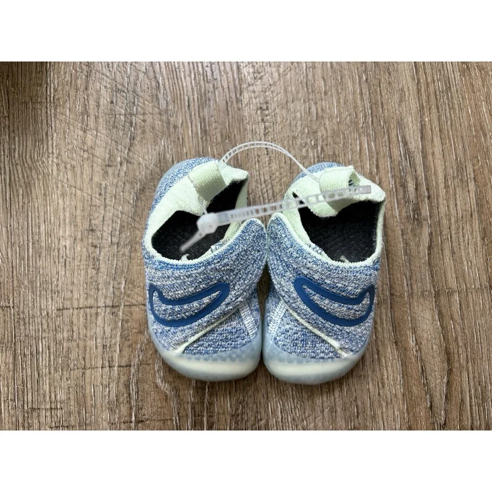 Nike Swoosh 1 TD Infant Flyknit Shoes Sail Star Blue Sz 3C FB3244-103